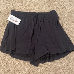 Lush Black Flowy Shorts